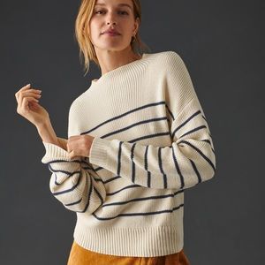 Maeve Striped Mock-Neck Sweater